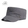 Moda Coreana Sombreros Planos de Moda para Hombre Venta al por Mayor Primavera y Verano Algodón Puro de Alta Calidad Protección Solar Sombrilla Gorras de Béisbol Sombreros Militares para Mujer