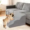 Escalera de Escalada para Perros Pequeños y Gatos para el Hogar de 2, 3 y 4 Escalones, Peldaños Antideslizantes, Escalera para Sofá de Cama para Mascotas Multicapa Desmontable y Lavable