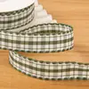 Cinta de Cuadros con Borde Ondulado de 2 cm Encaje de Colores Dulces Cinta de Cuadros Doble Cara Pasador Hecho a Mano Cinta de Moño