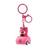 Novo Chaveiro de Urso Rosa Fofo para Carro Pingente de Boneca de Borracha Macia 3D Decoração de Bolsa de Prêmio de Máquina de Garra Fonte de Suprimentos