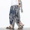 Estilo chino verano 2022 nuevo para hombre algodón y lino Marca de moda pantalones tipo nabo holgados pantalones de mendigo transfronterizos para hombre