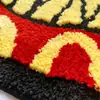 Alfombra Felpudo de Suelo con Diseño de Papas Fritas y Hamburguesas Transfronterizas, Absorbente de Agua y Antideslizante, para Baño, Entrada de Inodoro, Vestíbulo, Felpudo para Uso en el Hogar