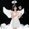 Alas de ángel para niños y adultos de Halloween, alas de plumas accesorios para escenario, Día del Niño y Halloween accesorios de alas al por mayor