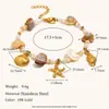 Collar Vintage Estrella de Mar de Temperamento Transfronterizo Europeo y Americano Acero Inoxidable Chapado en Oro de 18K Serie Marina Francesa Maillard Pulsera