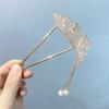A081-2 Pasador de Perlas de Temperamento Pluma de Hoja Pasador Transfronterizo Estilo Antiguo Cabeza de Bola Pasador Metálico Incrustado de Diamantes
