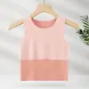 Colete Térmico Listrado de Veludo Infantil para Meninos e Meninas, Base de Proteção para a Barriga para Outono e Inverno