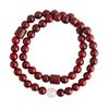 Pulsera de Doble Círculo de Sándalo Rojo Hoja Cuentas Redondas Ágata Blanca Cuentas de Madera Pulsera de Joyería Sencilla Artística Retro para Mujer