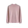 Camisa básica feminina de gola alta média com mangas compridas, top de malha de lã novo para outono e inverno de 2026, top de malha versátil de corte justo