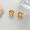 Accesorios de perlas DIY de alto nivel transfronterizos aguja de plata S925 flor de iris aretes cepillados aretes soporte vacío semiterminado