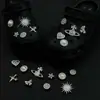Compatible con Crocs Cadena Dorada con Purpurina Lujo Ligero Pedrería Accesorios DIY Flores para Zapatos Decoración de Girasol Hebillas para Zapatos Mayoreo