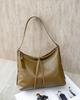 Bolsa de Ombro Transversal Feminina em Couro Bovino Vintage de Primeira Camada Tanning Vegetal, Bolsa de Mão Clássica Simples para Meninas, Bolsa de Grande Capacidade para o Dia a Dia