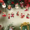 Produto Novo Transfronteiriço 12 Peças Papai Noel Boneco de Neve Menina Enfeites de Madeira Árvore de Natal Decorações de Casa