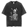 Transfronterizo Aliexpress Transfronterizo Aliexpress Código Europeo Retro Algodón Lavado Viejo Manga Corta Hombres y Mujeres Calle Harajuku Rap
