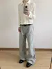 Jeans de Mezclilla Lavada con Salpicaduras de Tinta Cross-Border 2026 para Hombre, Corte Recto Holgado Vintage, Pantalones de Trabajo de Pierna Ancha Fluidos