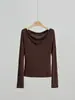 Suéter tejido de punto Tencel y lana de un solo hombro personalizado para mujer, otoño e invierno, elegante y ajustado, fabricado por la fábrica de origen con servicios OEM