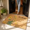 Felpudo de imitación de palmera de coco, felpudo de entrada estampado, alfombra transfronteriza para raspar la suciedad, alfombra de palmera de coco, alfombrilla absorbente de agua, alfombrilla gruesa para pies