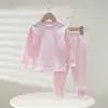 Conjunto de Roupa Íntima Longa de Algodão Colorido para Crianças Outono Algodão Puro Sem Costura Classe A Meninos e Meninas Roupas Quentes para Casa Camada Base para Bebê Pijama