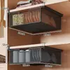 Caja de Almacenamiento para Ropa Interior, Canasta Organizadora Tres en Uno para Prendas Íntimas y Calcetines, Cajón Colgante Tipo Cesta Deslizante para Armario, Divisor de Gabinete para Dormitorio