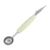 Colher Escavadora de Bolas de Aço Inoxidável para Frutas, Colher Escavadora de Bolas, Cabeça Dupla, Cozinha, Cortador de Melancia, Faca Corrugada Esculpida, Colher para Prato, Artefato Escavador