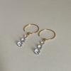 Pendientes de borla de circonita de nicho de Corea del Sur con gancho para la oreja largo para mujer, diseño simple, personalidad, moda, elegantes, combinables con todo.