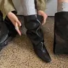 Botines Cortos de Moda Casual Estilo Coreano de 6.5cm 2026 Otoño Invierno Nuevos Botas Vaqueras para Mujer con Punta Cuadrada y Tacón Oculto