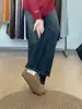 Jeans Retro Azul Cintura Alta Micro Flare Feminino Outono Novo Estilo Super Bonito Emagrecimento Modelagem Corporal Petite Flare Calças Longas