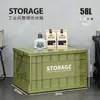 Caja de Almacenamiento Plegable de Estilo Industrial Personalizada Caja de Volteo de Plástico con Tapa Caja de Almacenamiento para Camping al Aire Libre de Gran Capacidad con Poleas