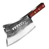 Cuchillo de carnicero de siete estrellas, Cuchillo de carnicero ampliado y engrosado, Cuchillo de cocina forjado con mango de madera, Cuchillo de barbacoa a la antigua, Cuchillo de carnicero para huesos