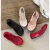 Primer Encuentro Zapatos mecedores para mujer estilo Ji Zhai 2026 nuevos zapatos planos sin cordones con lazo poco profundo zapatos de abuela zapatos de rollo de huevo