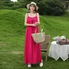 Nuevo Vestido de Verano de Algodón y Seda con Tirantes para Mujer, Elegante y Adelgazante, Vestido Largo Casual para Vacaciones en la Playa