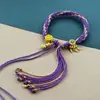 Cuerda de Mano de Xizang Cuerda de Algodón para Frotar la Mano Cuerda de Mano de Colores Pulsera de Estilo Étnico Tejida a Mano Adorno de Xizang Pulsera de Thangka
