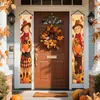 2025 Nuevos Coplas Transfronterizas de Acción de Gracias Decoración de Calabaza Cortina de Puerta Telón de Fondo con Ambiente de Festival de la Cosecha de Otoño