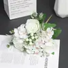 Mille-feuille de Frutas Vermelhas Peônia Flor Artificial Flores de Casamento Acabamento de Luxo Buquê de Flores Artificiais Arranjo Floral Fabricante de Arranjos Florais Atacado