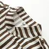 Comercio Exterior Transfronterizo Estilo Europeo y Americano Ropa de Mujer Za Aliexpress Venta Caliente Moda Casual Chaqueta Bomber a Rayas Camisa