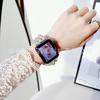 Para Apple watch Pulseira de Contas de Três Fileiras iwatch 87654 Geração Pulseira de Relógio com Contas Brilhantes