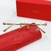 2024 Kajia Nueva Montura de Gafas Sin Marco Serie Cheetah Ct0474S Montura Unisex Ultraligera para Negocios con Opciones de Graduación