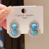 Pendientes de Calabaza Geométrica de Lujo Ligero con Aguja de Plata y Diamantes, Pendientes de Moda Retro Estilo Étnico, Joyería para Orejas Exquisita de Gama Alta Niche