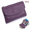 Carteira Curta Feminina Popular de Couro Genuíno Bolsa de Mão com Textura de Couro Macio RFID Armazenamento de Grande Capacidade Carteira Multifuncional