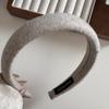 Diadema de pelo con textura de otoño e invierno de felpa mezclada, elegante, simple, de color sólido, con esponja gruesa para la calle.