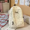 Mochila Floral Bordada Estilo Ins College Versátil Doce Grande Capacidade Leve Mochila Escolar