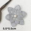 Adhesivo de Tela de Encaje Gris Decoración Hecho a Mano DIY Parche para Agujeros Moda Personalidad Adhesivo de Flor Decoración Adhesivo de Tela Bordada Combinable
