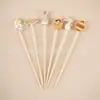 Pinchos de fruta coloridos con temática de conejos de Pascua para decoración de bares y restaurantes, palillos de bambú de un solo uso