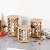 Personalizado Transfronterizo Medio Oriente Amazon Base Giratoria Vidrio Set de Botellas para Condimentos Estante de Madera para Condimentos Fabricante Venta al por Mayor