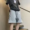 Pantalones Cortos de Cinta con Costura Estilo Americano para Hombre, Verano, Holgados, Deportivos, Marca de Moda, Rectos, Casuales, Pantalones de Exterior
