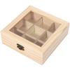 Suministro de fábrica caja de madera para té con tapa transparente caja de embalaje de almacenamiento con compartimentos caja de almacenamiento para té a granel y bolsitas de té hotel casa de huéspedes