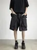 Pantalones Cortos para Hombre 2024 Verano Nuevo Estilo Bolsillo Grande Cargo Holgado Pierna Ancha Streetwear Elegante Juventud Cinco Puntos Pantalones Cortos Algodón Puro