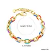 Pulsera Popular Transfronteriza de Acero Inoxidable, Estilo Ins Cadena Gruesa Metálica Europea y Americana Pulsera Chapada en Oro de 18K Joyería, Venta Directa del Fabricante