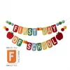 Exclusivo para ventas transfronterizas: Set de decoración para área de aprendizaje con pancarta de pompones de fieltro en forma de manzana y banderines de tirar para decoración de aula de regreso a clases para niños