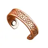 Anillo Abierto Elegante y Sofisticado con Patrón Tallado Tótems para Hombres, Venta Caliente Transfronteriza Anillo de Moda Retro Magnético de Cobre Rojo