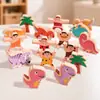 Juguetes Educativos de Madera para Educación Temprana Infantil Transfronterizos, Apilamiento de Animales y Entrenamiento de Equilibrio, Juego de Apilar Bloques Altos